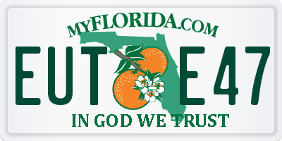 FL license plate EUTE47