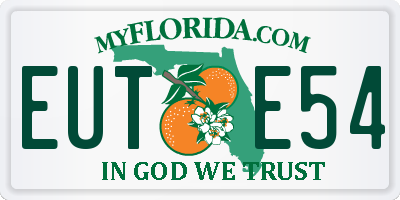 FL license plate EUTE54