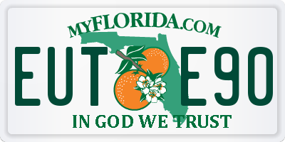 FL license plate EUTE90
