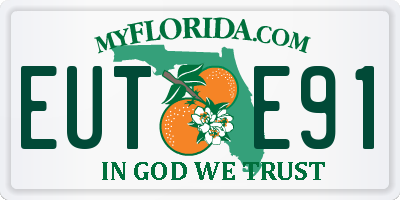 FL license plate EUTE91