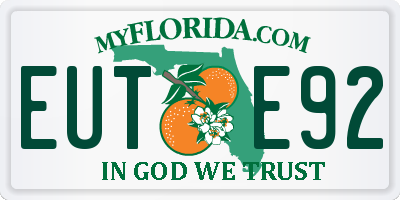 FL license plate EUTE92