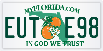 FL license plate EUTE98