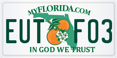 FL license plate EUTF03