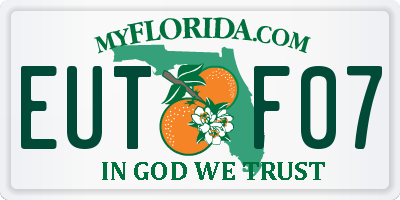 FL license plate EUTF07