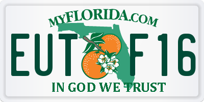 FL license plate EUTF16