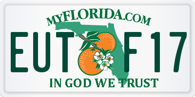 FL license plate EUTF17
