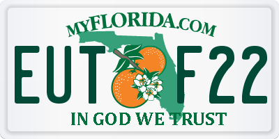 FL license plate EUTF22