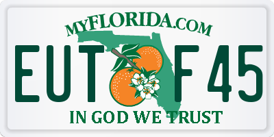 FL license plate EUTF45