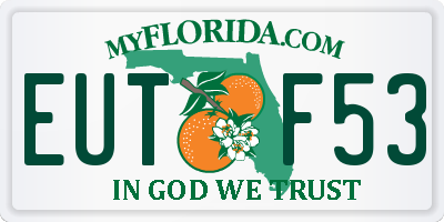 FL license plate EUTF53