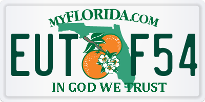 FL license plate EUTF54