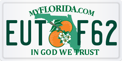 FL license plate EUTF62