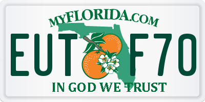 FL license plate EUTF70