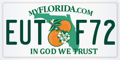 FL license plate EUTF72