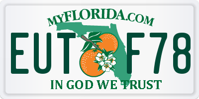 FL license plate EUTF78