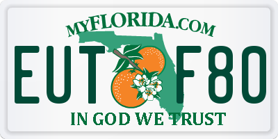 FL license plate EUTF80