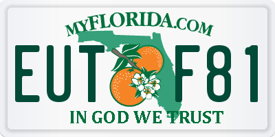 FL license plate EUTF81