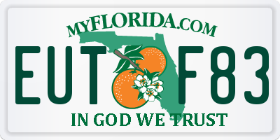 FL license plate EUTF83