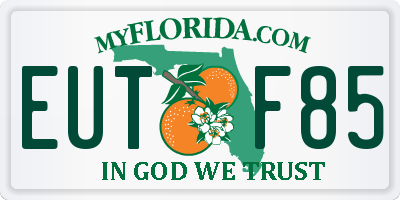 FL license plate EUTF85