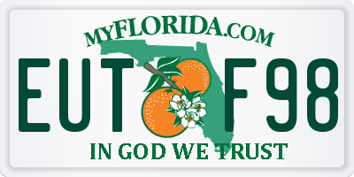 FL license plate EUTF98