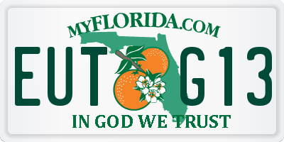 FL license plate EUTG13