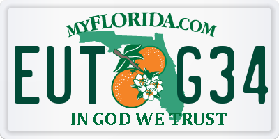 FL license plate EUTG34