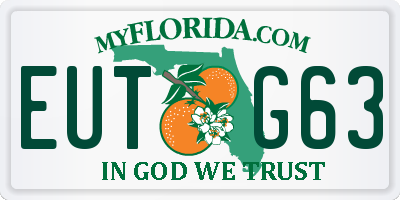 FL license plate EUTG63
