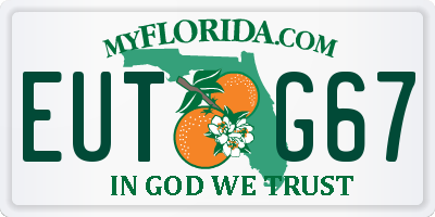 FL license plate EUTG67