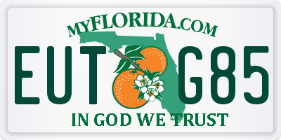 FL license plate EUTG85