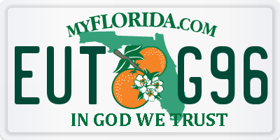 FL license plate EUTG96