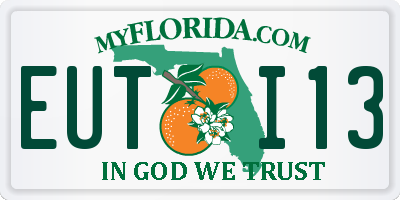 FL license plate EUTI13