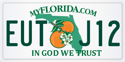 FL license plate EUTJ12