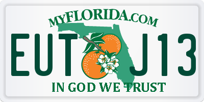 FL license plate EUTJ13