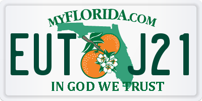 FL license plate EUTJ21