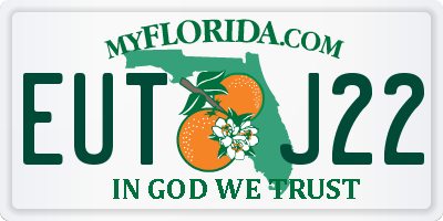FL license plate EUTJ22