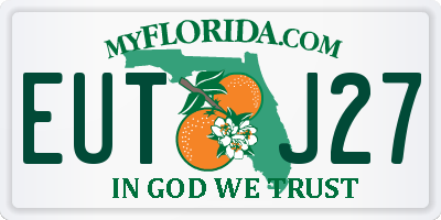 FL license plate EUTJ27
