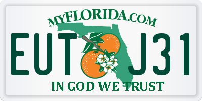FL license plate EUTJ31