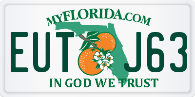 FL license plate EUTJ63