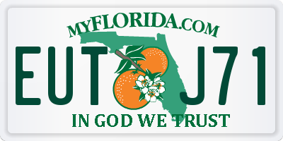 FL license plate EUTJ71