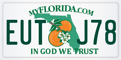 FL license plate EUTJ78