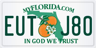 FL license plate EUTJ80