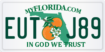 FL license plate EUTJ89