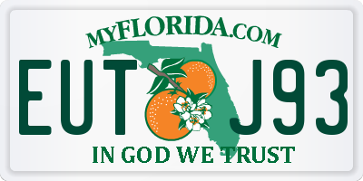 FL license plate EUTJ93