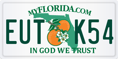 FL license plate EUTK54
