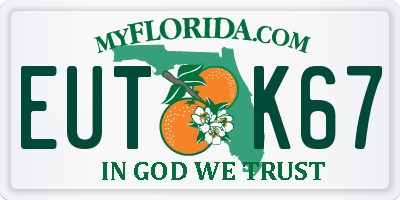 FL license plate EUTK67