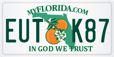 FL license plate EUTK87