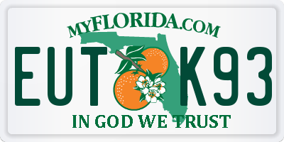 FL license plate EUTK93