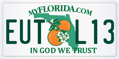 FL license plate EUTL13