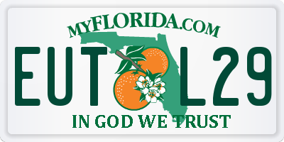 FL license plate EUTL29