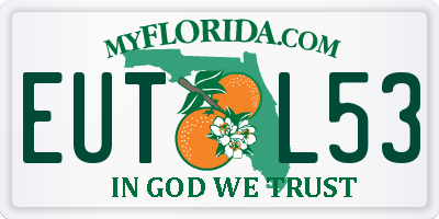 FL license plate EUTL53