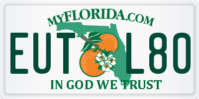 FL license plate EUTL80